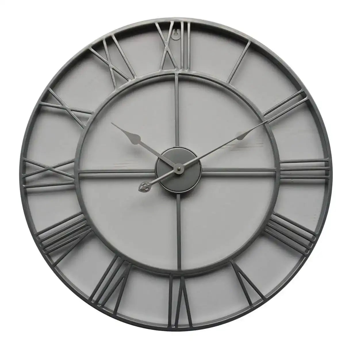 Silver Skeleton Outdoor Wall Clock - Price Crash Furniture