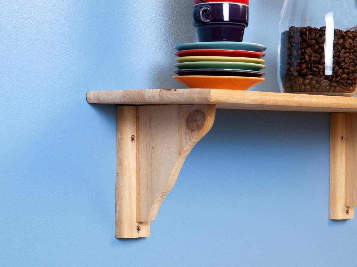 Simple and Natural Wall Shelf 118cm in Solid Wood by Core - Price Crash Furniture