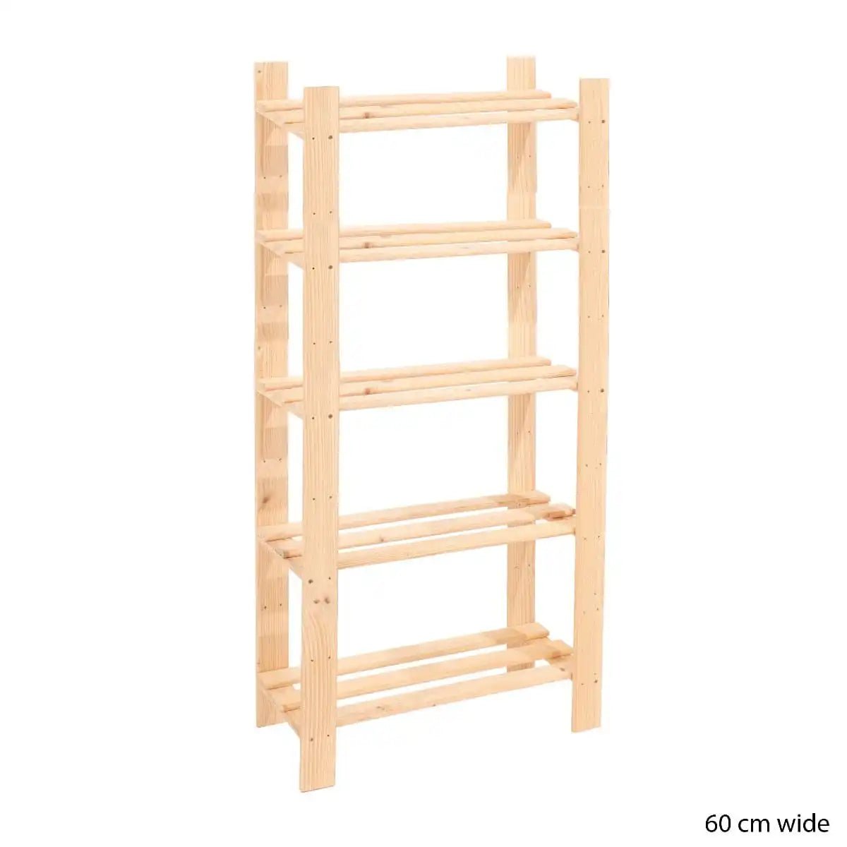 Simple and Natural Wood 60x150cm 5 - Tier Shelf Unit by Core - Price Crash Furniture