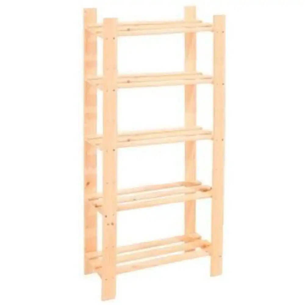 Simple and Natural Wood 60x150cm 5 - Tier Shelf Unit by Core - Price Crash Furniture