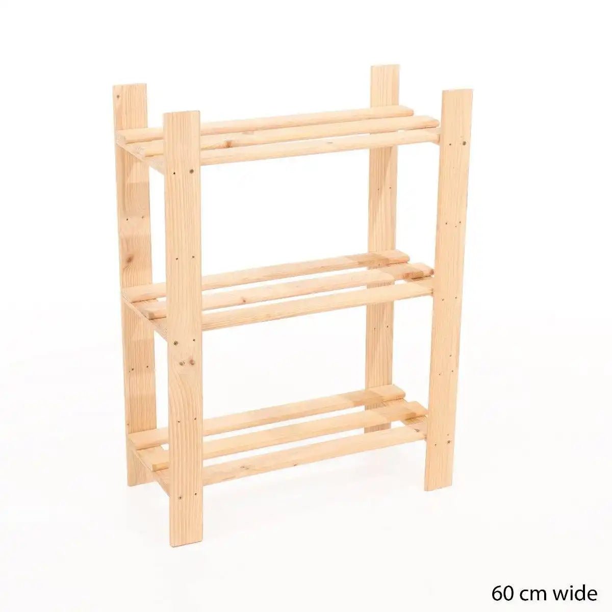 Simple and Natural Wood 60x80cm 3 - Tier Shelf Unit by Core - Price Crash Furniture