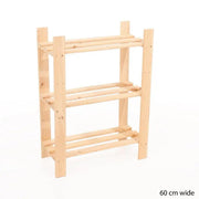 Simple and Natural Wood 60x80cm 3 - Tier Shelf Unit by Core - Price Crash Furniture