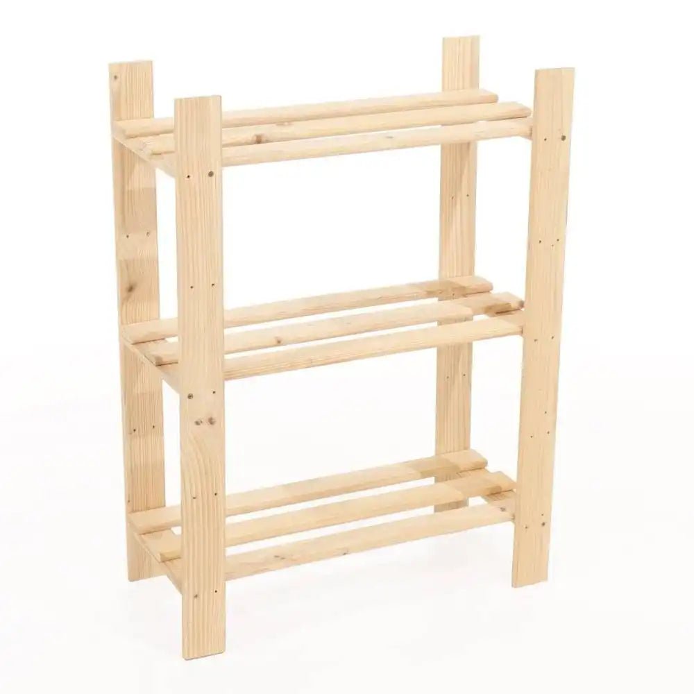 Simple and Natural Wood 60x80cm 3 - Tier Shelf Unit by Core - Price Crash Furniture