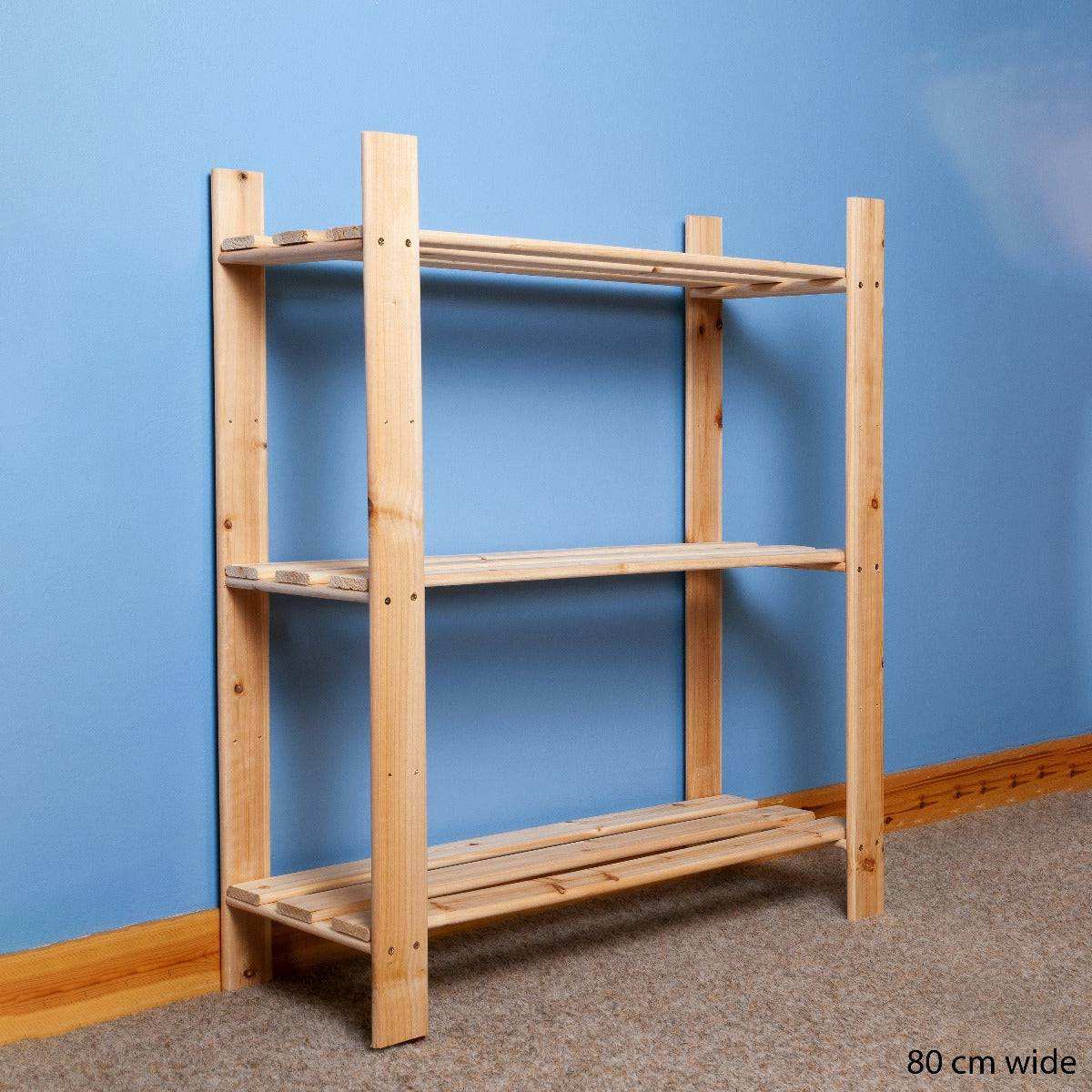Simple and Natural Wood 80x90cm 3 - Tier Shelf Unit by Core - Price Crash Furniture