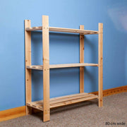 Simple and Natural Wood 80x90cm 3 - Tier Shelf Unit by Core - Price Crash Furniture