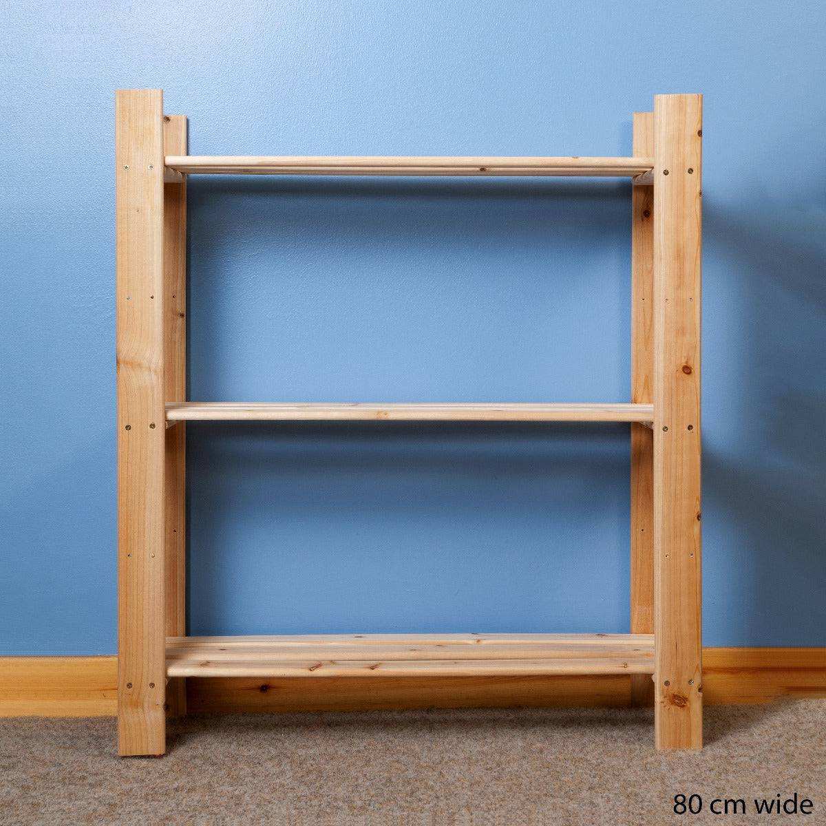 Simple and Natural Wood 80x90cm 3 - Tier Shelf Unit by Core - Price Crash Furniture
