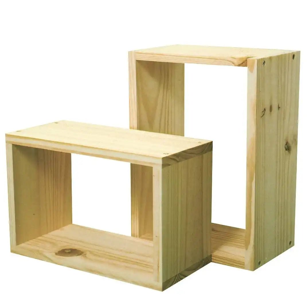 Simple and Natural Wood Wall Shelf Cube 2 - Pack by Core - Price Crash Furniture