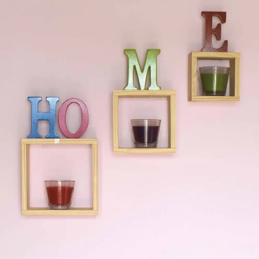 Simple and Natural Wood Wall Shelf Cube 3 - Pack by Core - Price Crash Furniture