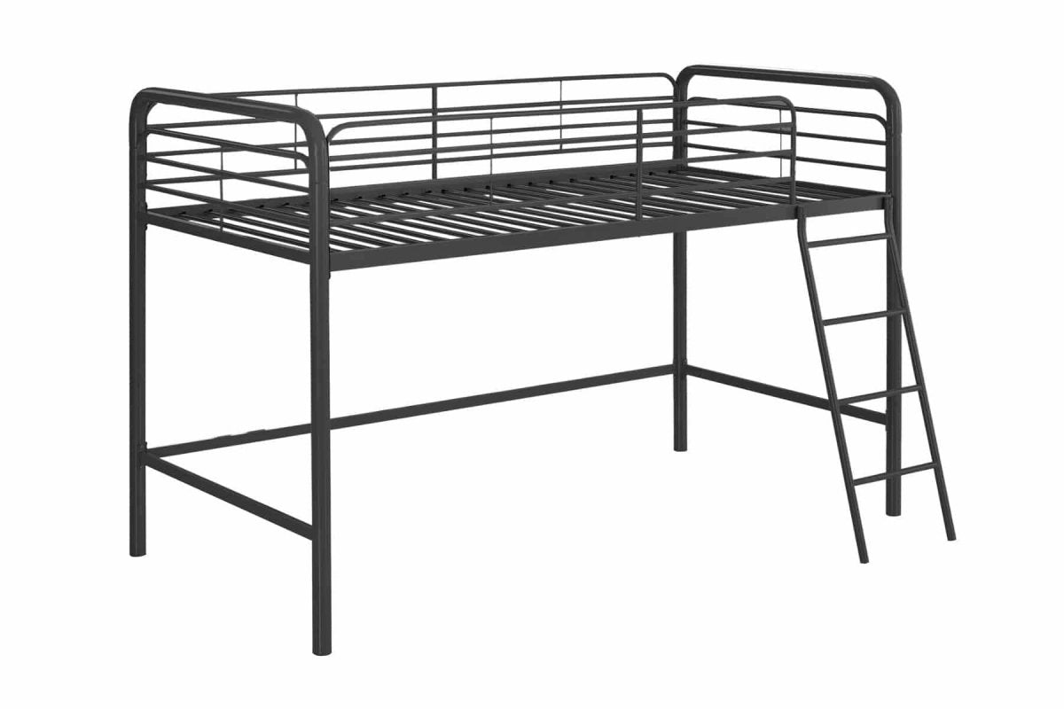 Single Mid - sleeper Bunk Bed in Black Metal by Dorel - Price Crash Furniture