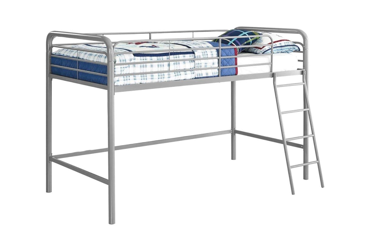 Single Mid - sleeper Bunk Bed in Grey Metal by Dorel - Price Crash Furniture