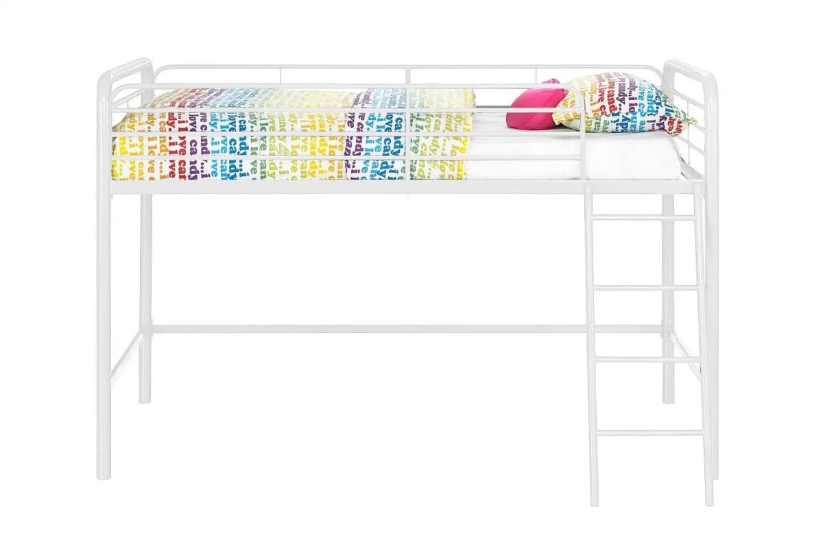 Single Mid - sleeper Bunk Bed in White Metal by Dorel - Price Crash Furniture