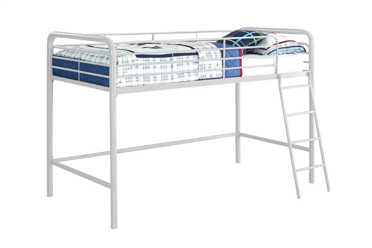 Single Mid - sleeper Bunk Bed in White Metal by Dorel - Price Crash Furniture