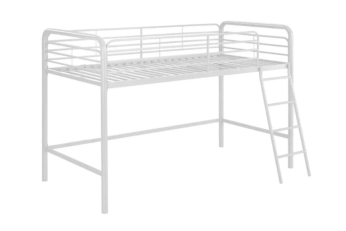 Single Mid - sleeper Bunk Bed in White Metal by Dorel - Price Crash Furniture