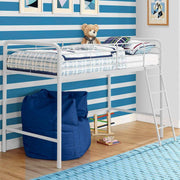 Single Mid - sleeper Bunk Bed in White Metal by Dorel - Price Crash Furniture