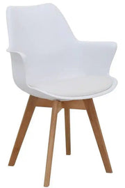 Skandi Dining Chair, white and beech - Price Crash Furniture