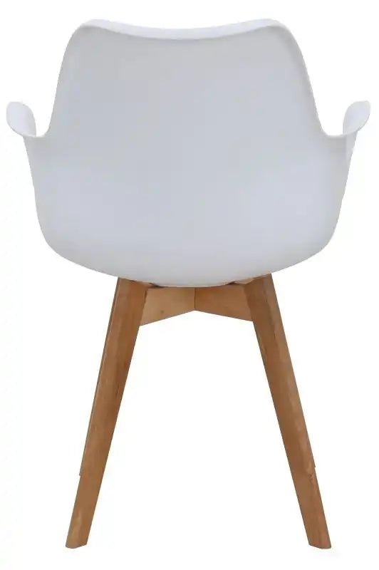 Skandi Dining Chair, white and beech - Price Crash Furniture