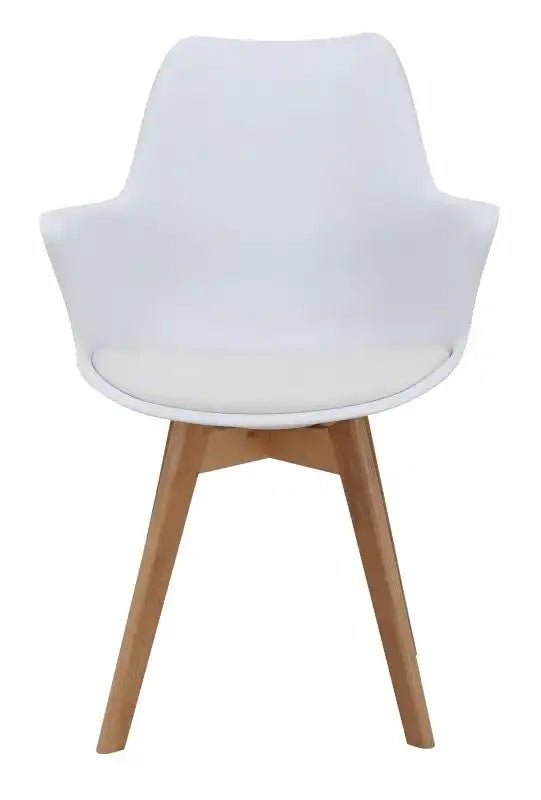 Skandi Dining Chair, white and beech - Price Crash Furniture