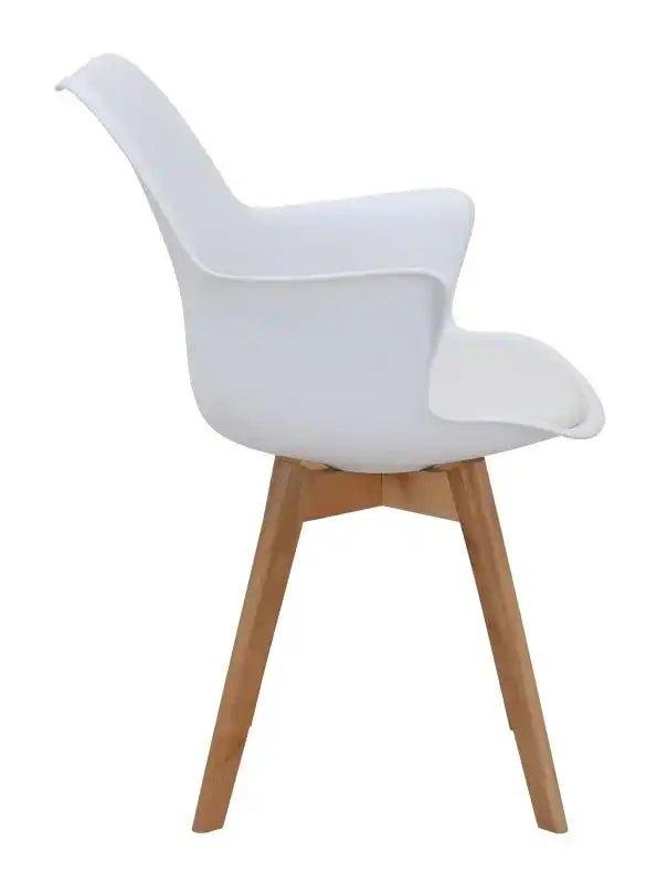 Skandi Dining Chair, white and beech - Price Crash Furniture