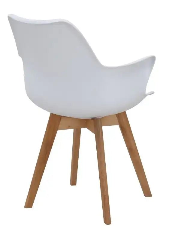 Skandi Dining Chair, white and beech - Price Crash Furniture