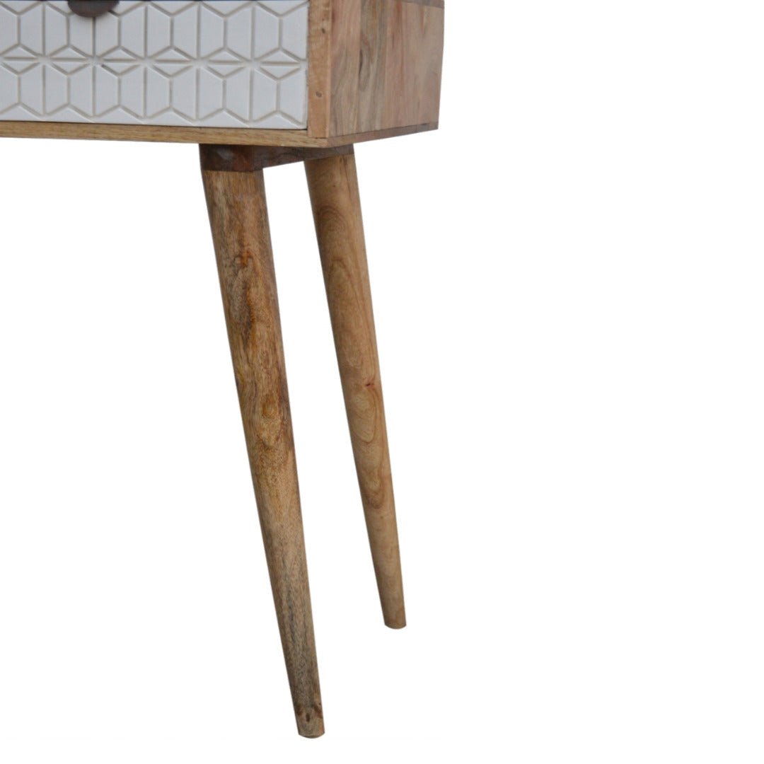 Sleek White Painted Carved Drawer Front Console Table - Price Crash Furniture