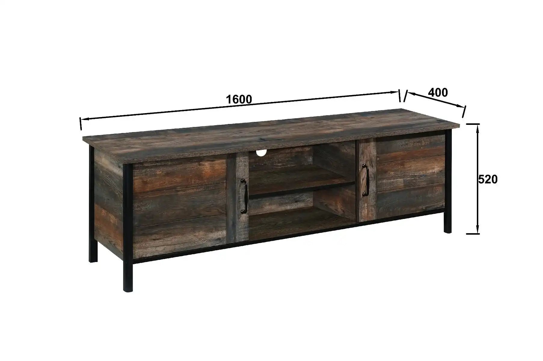 ESSENTIALS 3 DOOR DOUBLE WARDROBE IN GREY - Price Crash Furniture