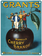 Small Metal Sign 45 x 37.5cm Vintage Retro Grants Cherry Brandy - Price Crash Furniture