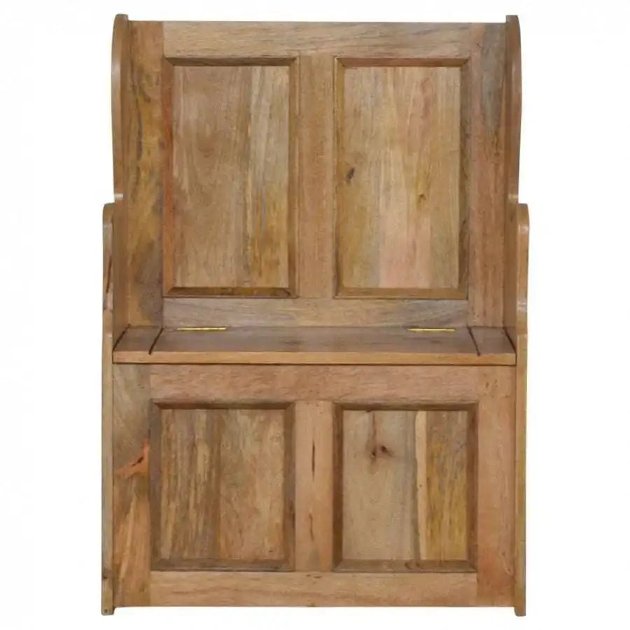 Small Wood Storage Hallway Monks Bench - Price Crash Furniture
