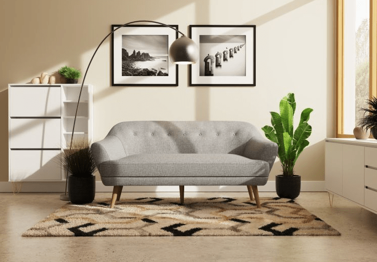 Snowdonia 3 Seater Sofa Light Grey - Price Crash Furniture