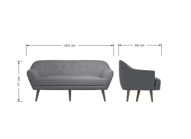 Snowdonia 3 Seater Sofa Light Grey - Price Crash Furniture