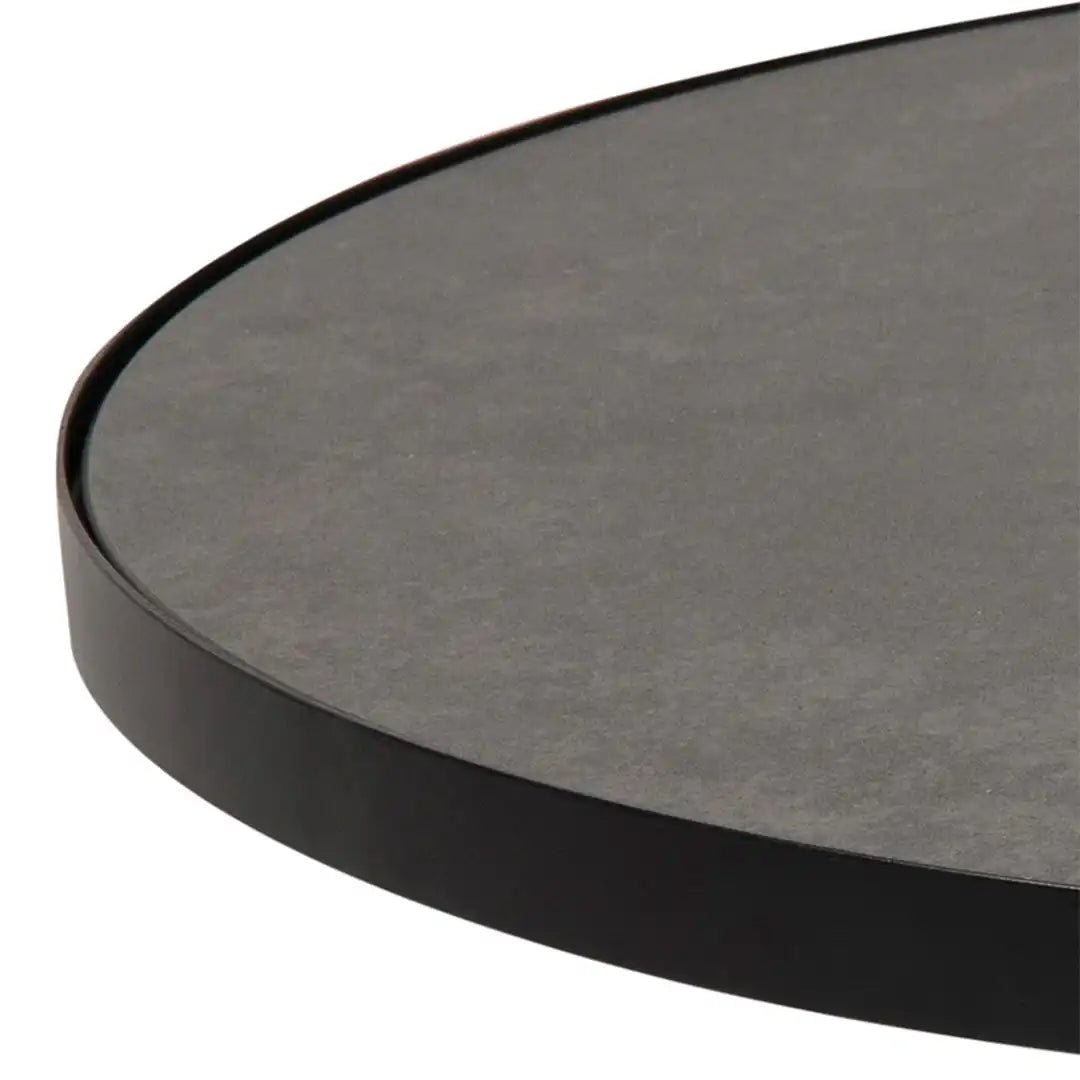 Soli Round Ceramic Coffee Table in Black 45.7x45cm - Price Crash Furniture
