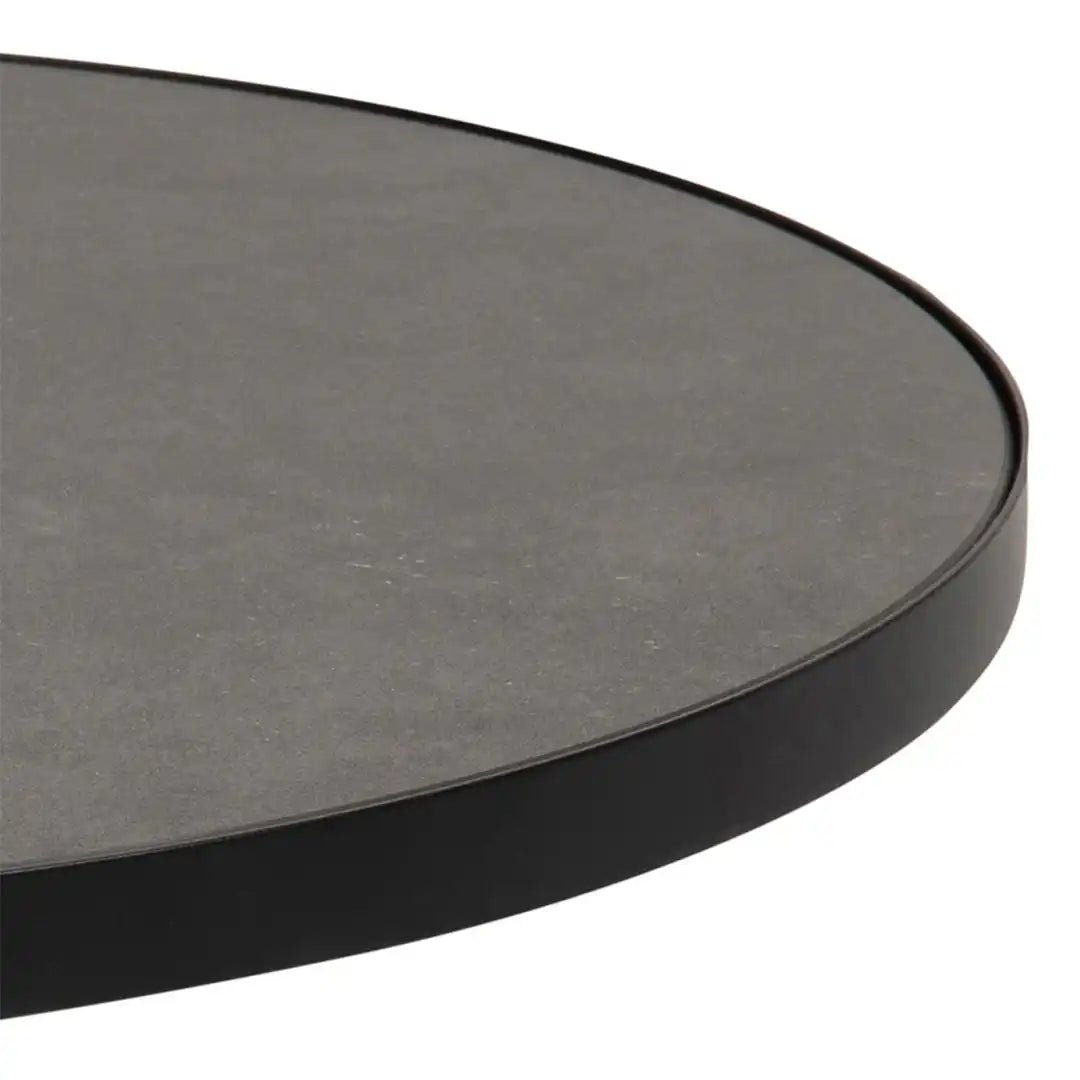 Soli Round Ceramic Coffee Table in Black 45.7x45cm - Price Crash Furniture