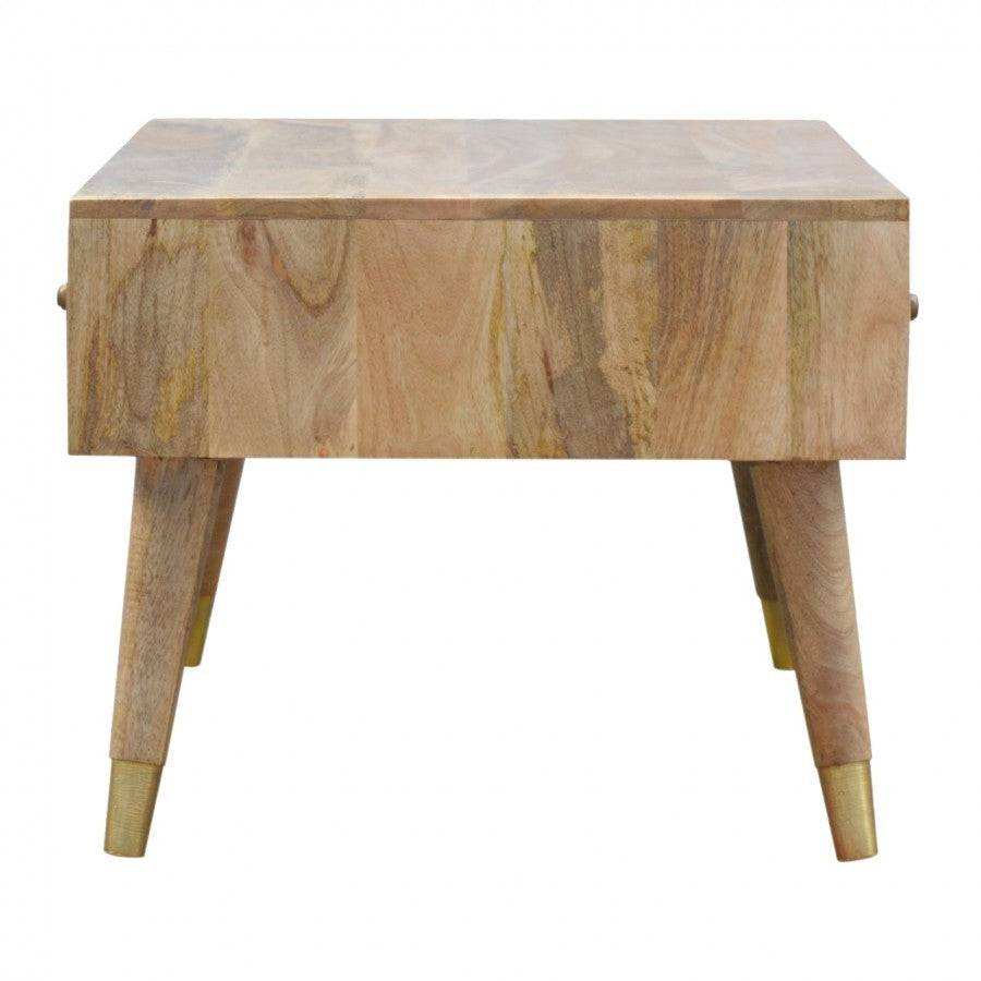 Solid Wood 2 Drawer Writing Desk With Gold Brass Insert - Price Crash Furniture