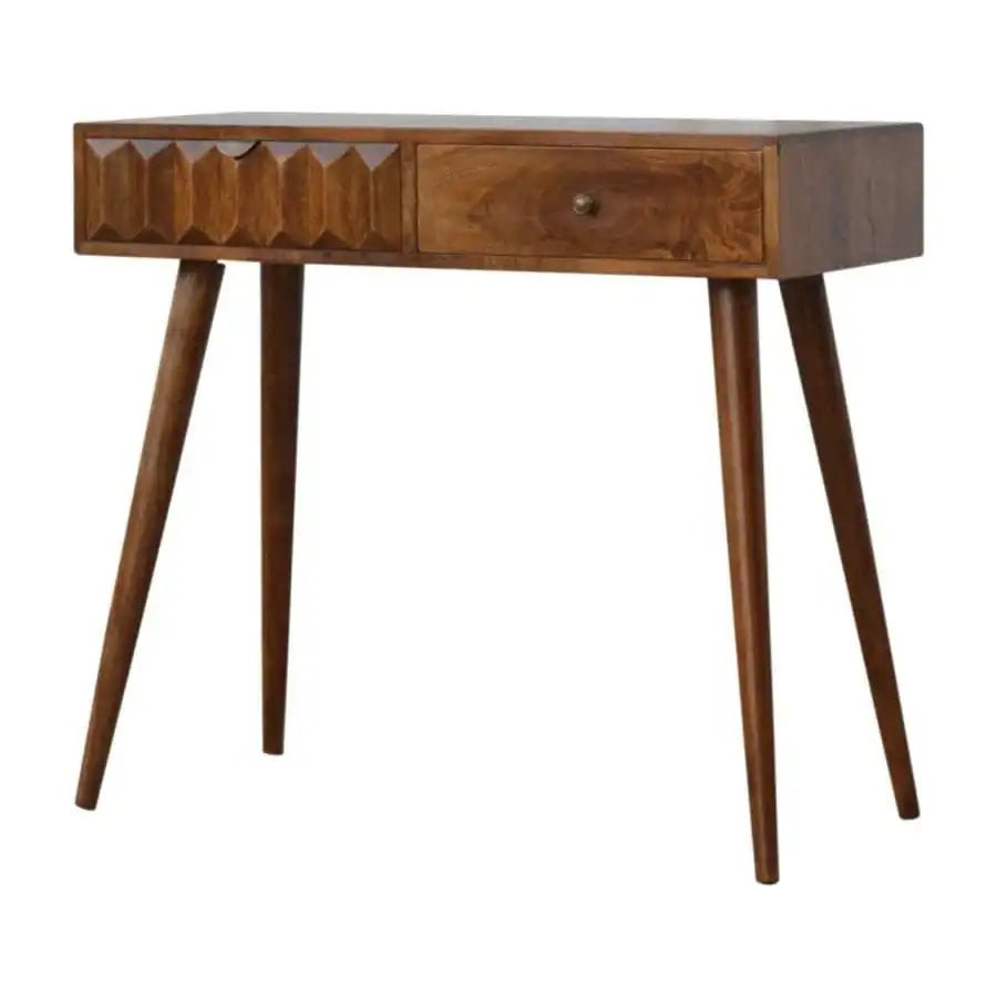 Solid Wood Console Table With Carved Drawer Front - Price Crash Furniture
