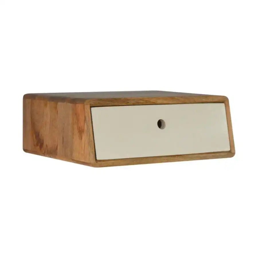 Solid Wood Inclined Wall Mounted Bedside Unit Cabinet - Price Crash Furniture