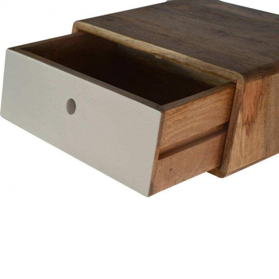 Solid Wood Inclined Wall Mounted Bedside Unit Cabinet - Price Crash Furniture