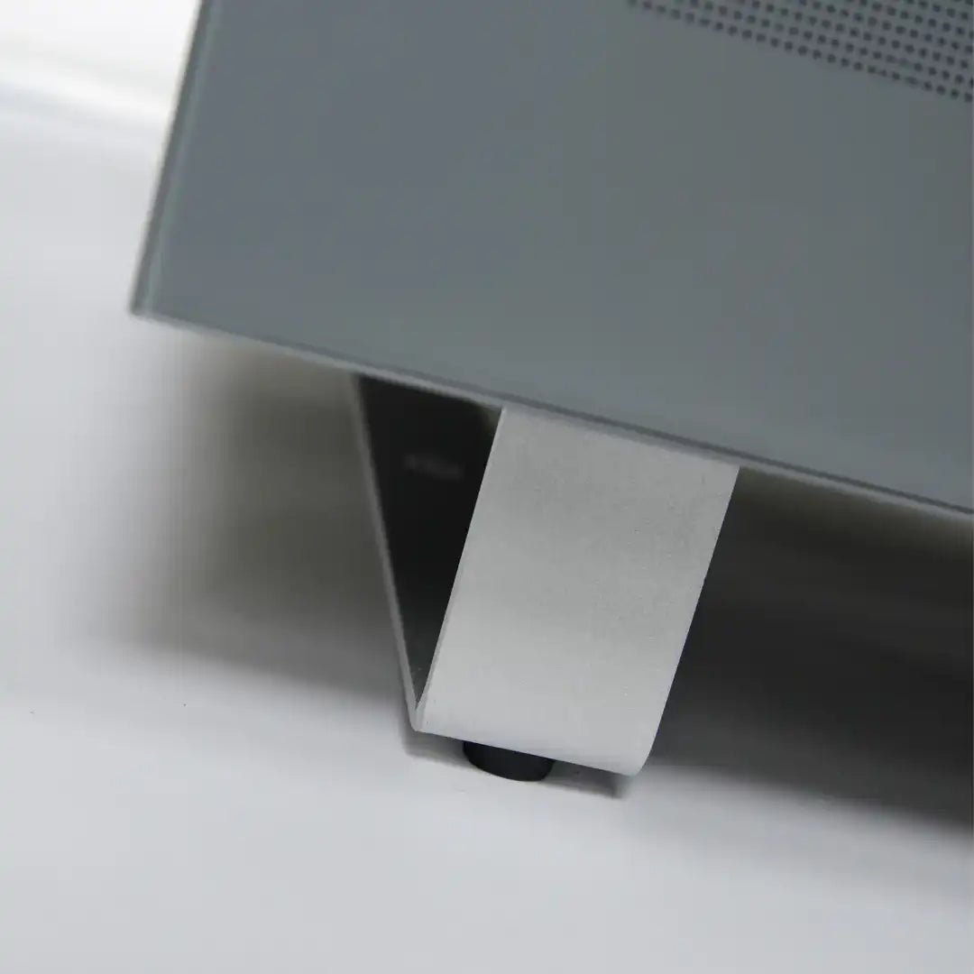 Sorrento Grey High Gloss TV Storage Cabinet, Bonded glass top, Aluminium feet 1600 mm - Price Crash Furniture