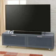 Sorrento Grey High Gloss TV Storage Cabinet, Bonded glass top, Aluminium feet 1600 mm - Price Crash Furniture