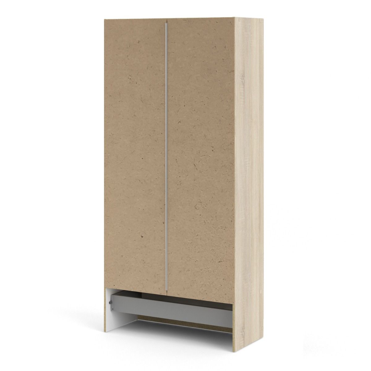 Space 175cm Tall Wardrobe With 2 Doors & 1 Drawer In In Oak - Price Crash Furniture