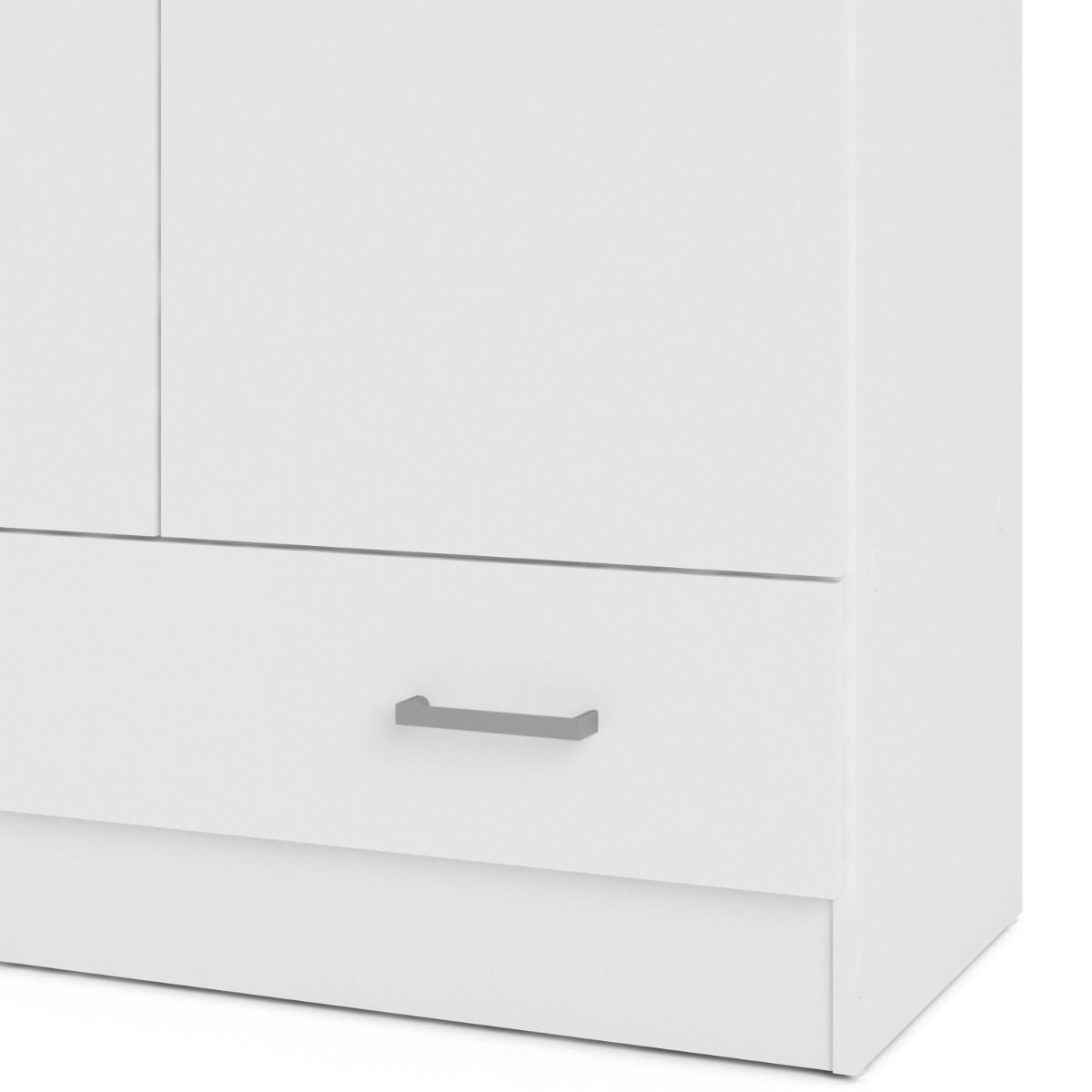 Space 175cm Tall Wardrobe With 2 Doors & 1 Drawer In White - Price Crash Furniture