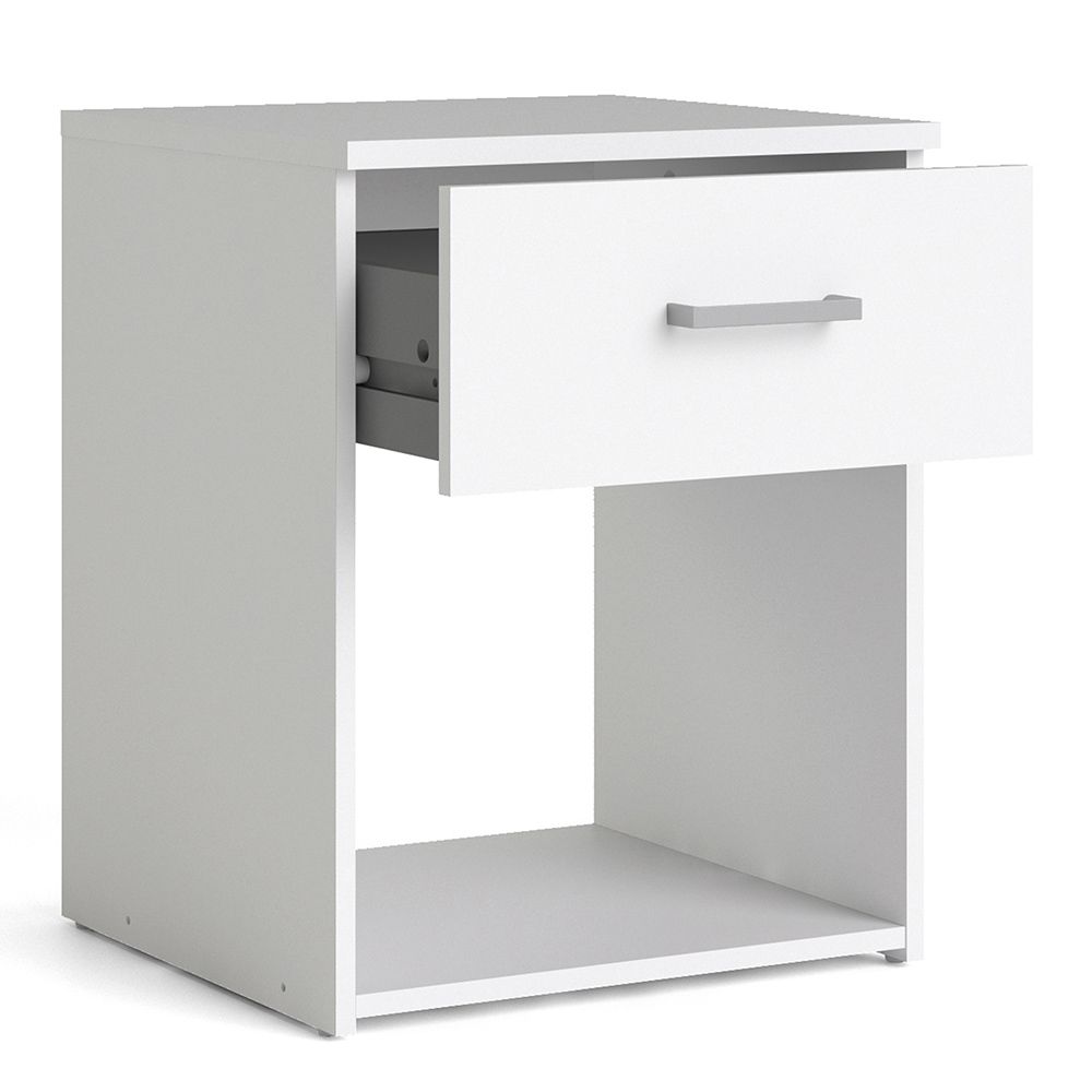 Space Package - Bedside 1 Drawer + Chest Of 3 Drawers + Wardrobe With 2 Doors In White - Price Crash Furniture