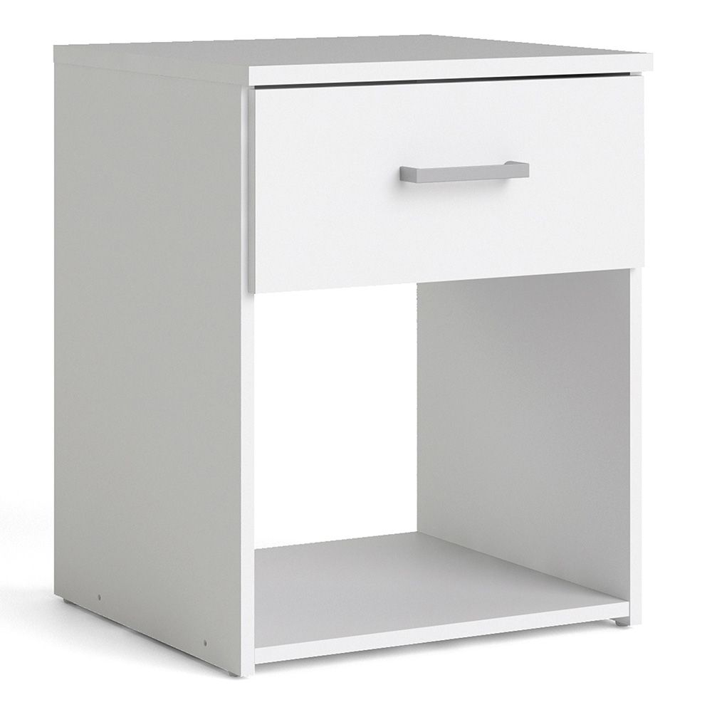 Space Package - Bedside 1 Drawer + Chest Of 3 Drawers + Wardrobe With 2 Doors In White - Price Crash Furniture