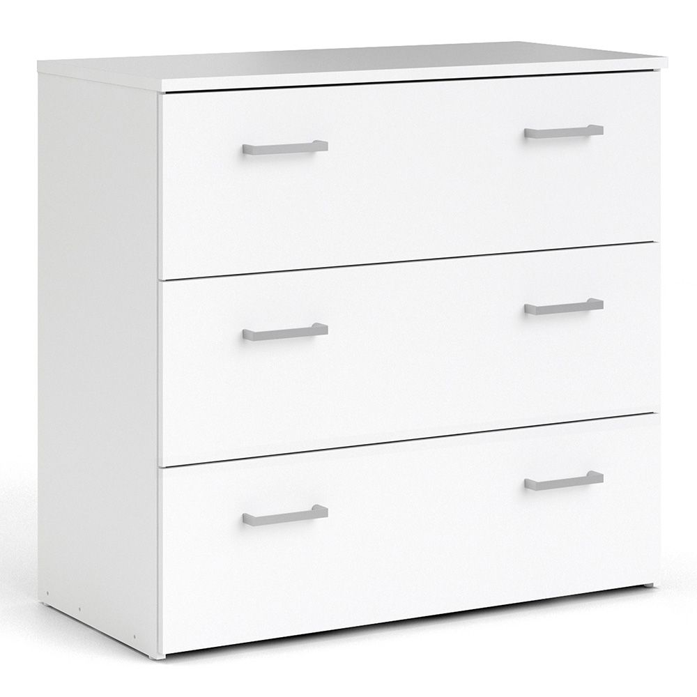 Space Package - Bedside 1 Drawer + Chest Of 3 Drawers + Wardrobe With 2 Doors In White - Price Crash Furniture