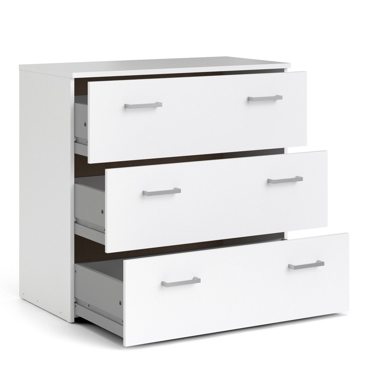 Space Package - Bedside 1 Drawer + Chest Of 3 Drawers + Wardrobe With 2 Doors In White - Price Crash Furniture