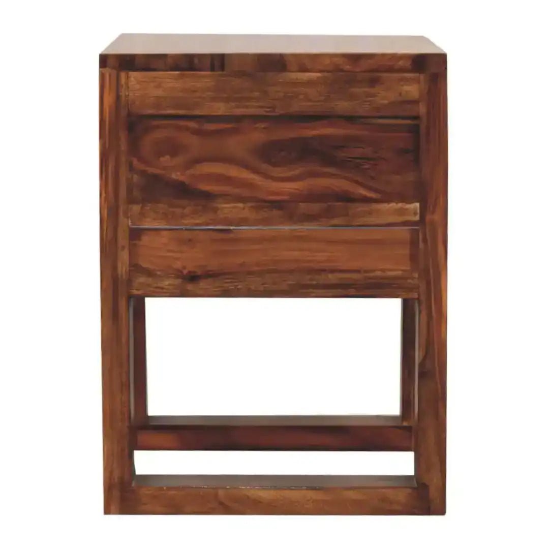 Square Honey Bedside with U - shape Feet - Price Crash Furniture
