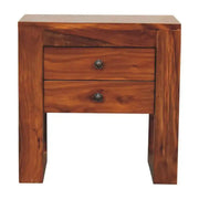 Square Honey Bedside with U - shape Feet - Price Crash Furniture