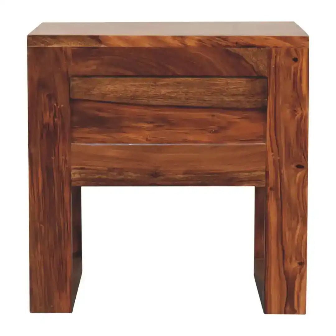 Square Honey Bedside with U - shape Feet - Price Crash Furniture