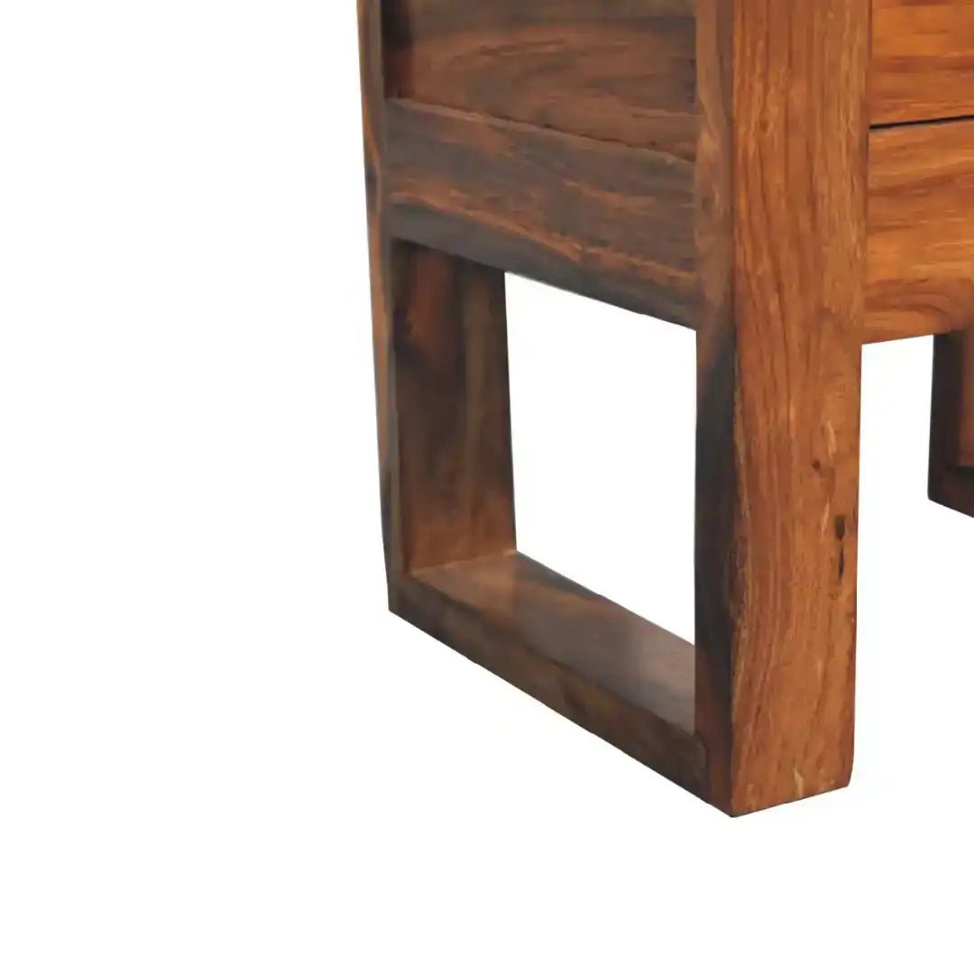 Square Honey Bedside with U - shape Feet - Price Crash Furniture