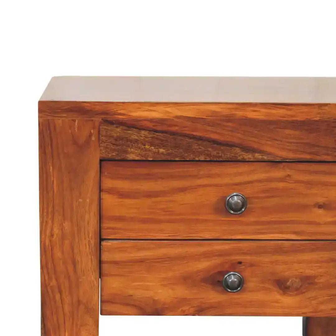 Square Honey Bedside with U - shape Feet - Price Crash Furniture