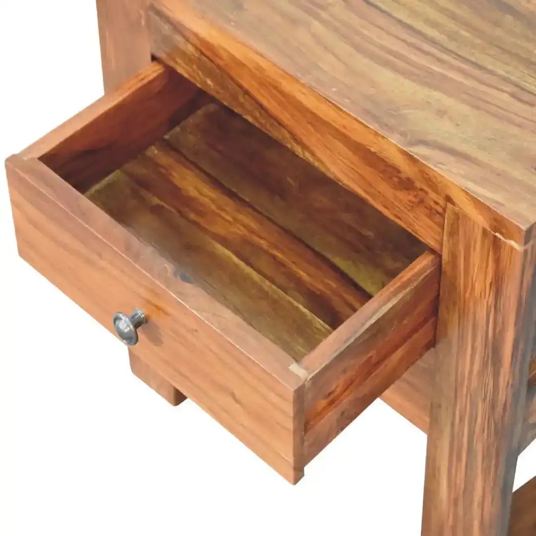 Square Honey Bedside with U - shape Feet - Price Crash Furniture