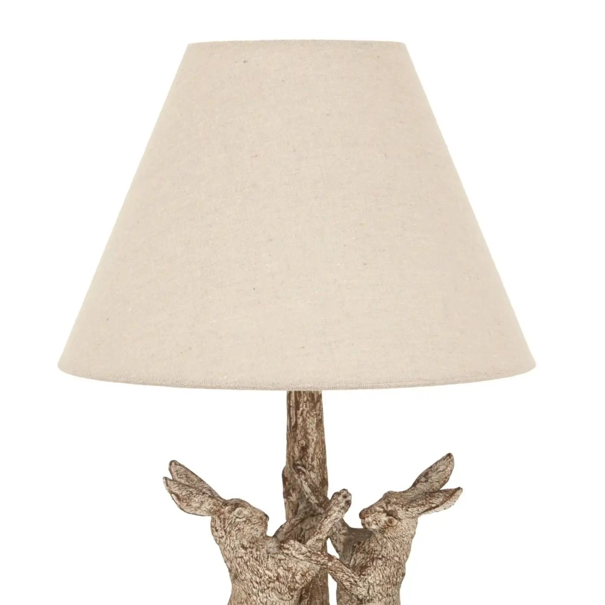 Stonewashed Marching Hares Lamp With Linen Shade - Price Crash Furniture